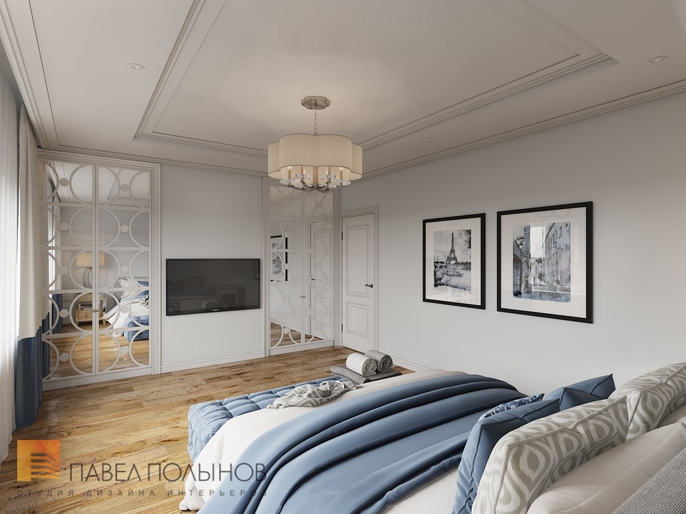Фото спальня из проекта «Интерьер загородного дома в стиле американской неоклассики, п. Токсово, 215 кв.м.»