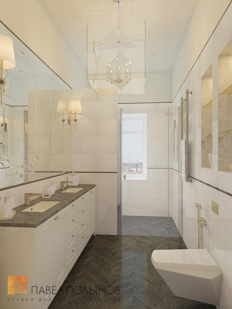 Фото ванная комната из проекта «Интерьер загородного дома в стиле американской неоклассики, п. Токсово, 215 кв.м.»