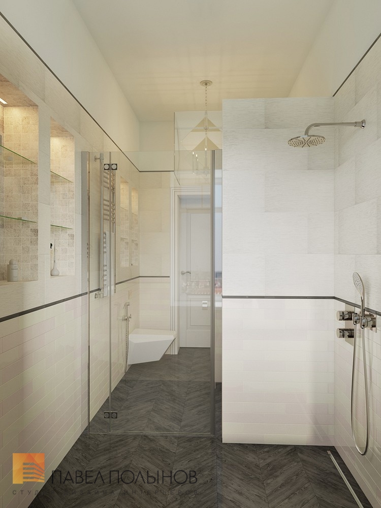 Фото дизайн интерьера ванной комнаты из проекта «Интерьер загородного дома в стиле американской неоклассики, п. Токсово, 215 кв.м.»