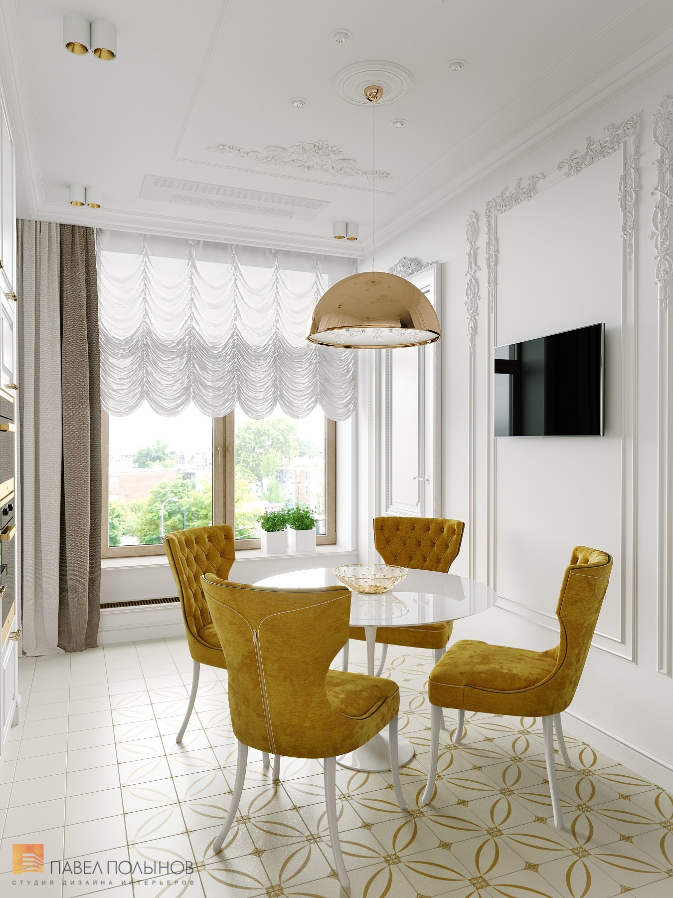 Фото интерьер кухни из проекта «Квартира в стиле неоклассики с элементами ар-деко, ЖК «Смольный Проспект», 177»