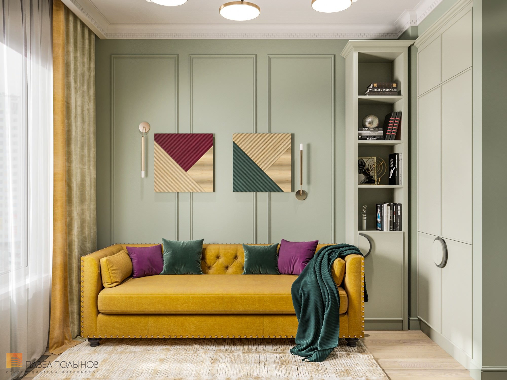 Фото дизайн домашнего кабинета из проекта «Квартира в стиле неокласика в ЖК The Residence, 123 кв.м.»