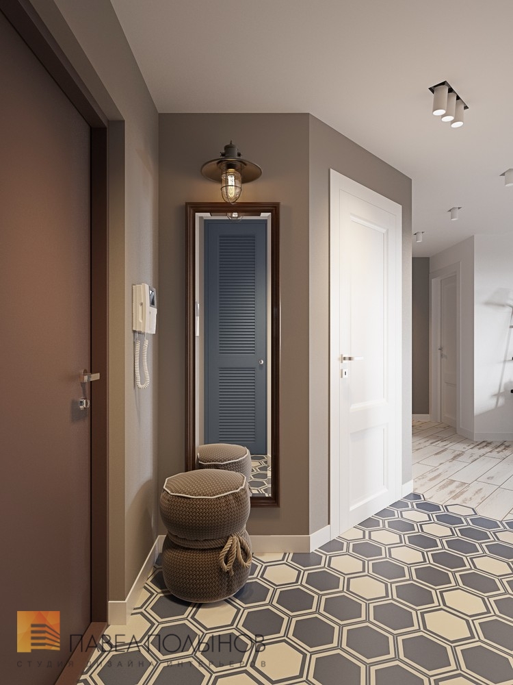 Фото прихожая из проекта «Интерьер квартиры в скандинавском стиле с элементами лофта, ЖК «Skandi Klabb» »