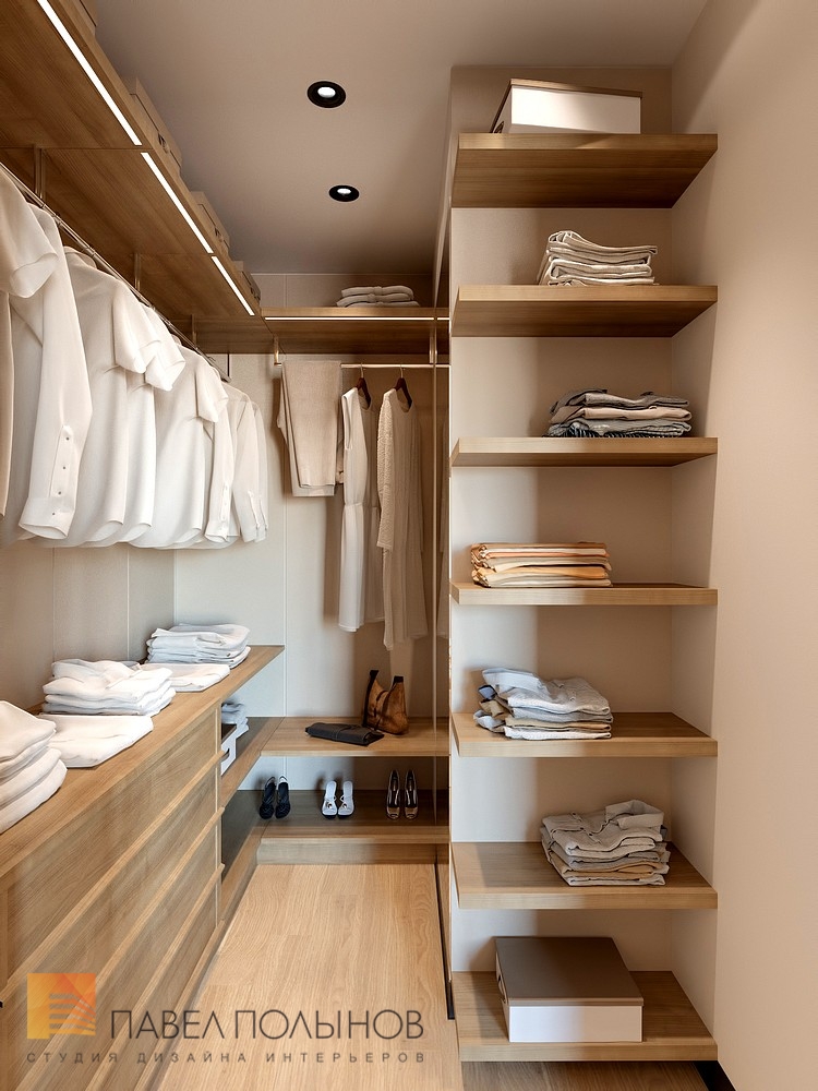 Фото гардеробная комната из проекта «Дизайн проект 1-комнатной квартиры 70 кв.м. в ЖК «Риверсайд», современный стиль»