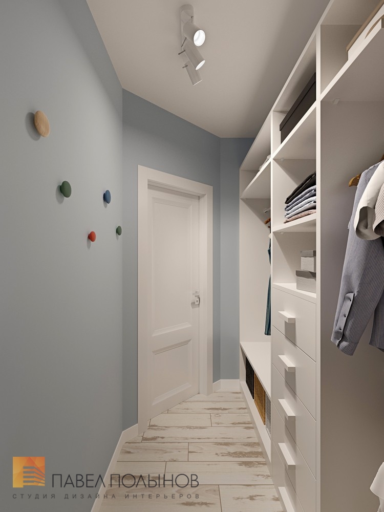 Фото гардеробная комната в квартире из проекта «Интерьер квартиры в скандинавском стиле с элементами лофта, ЖК «Skandi Klabb» »