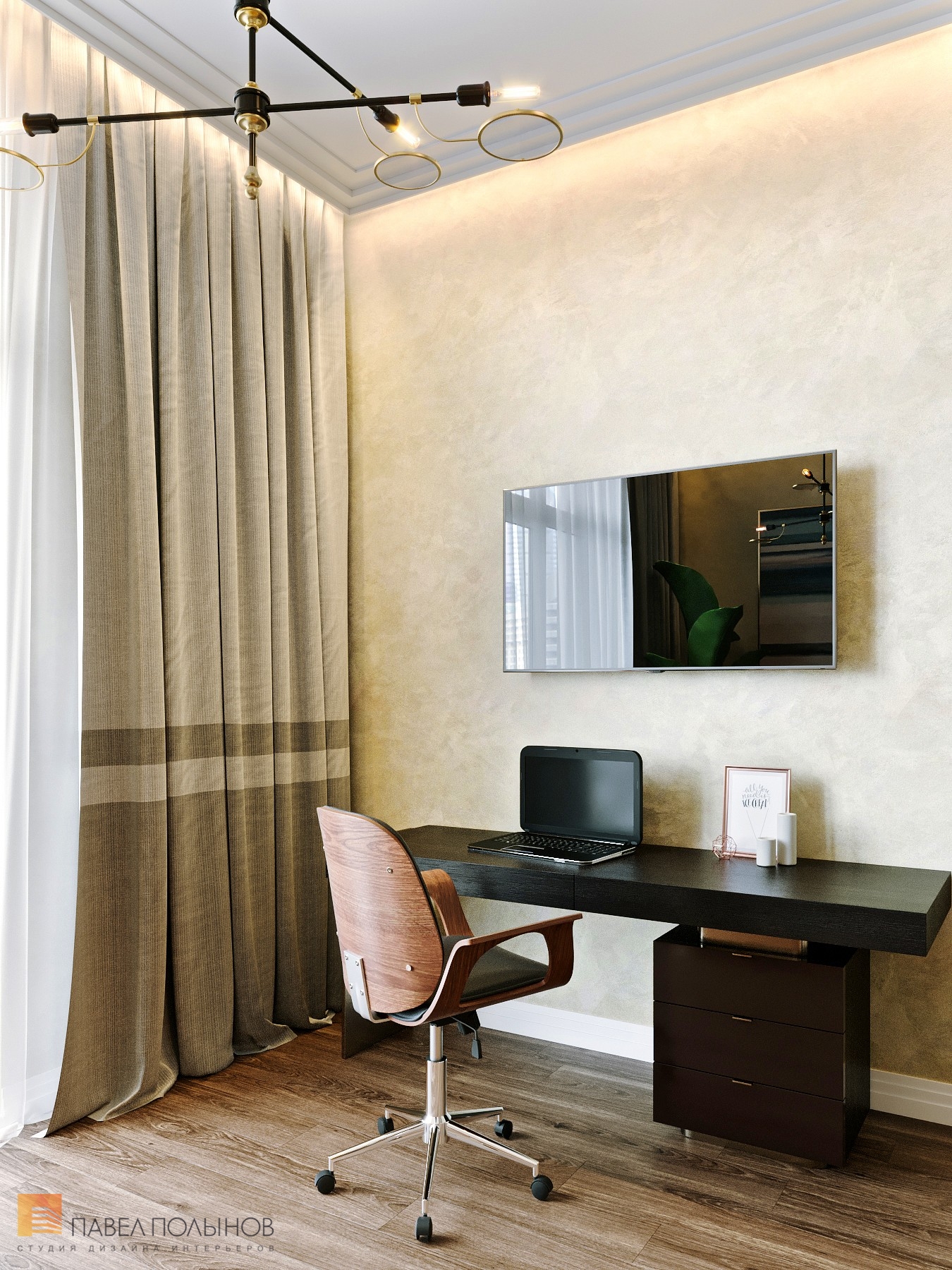 Фото интерьер кабинета из проекта «Квартира в стиле неоклассики, ЖК «Леонтьевский мыс», 250 кв.м.»