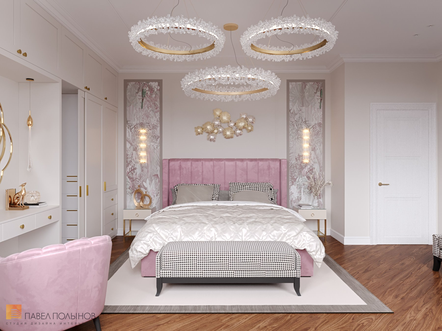 Фото дизайн интерьера спальни из проекта «Интерьер квартиры в классическом стиле с элементами ар-деко, ЖК «Жемчужный берег», 128 кв.м.»