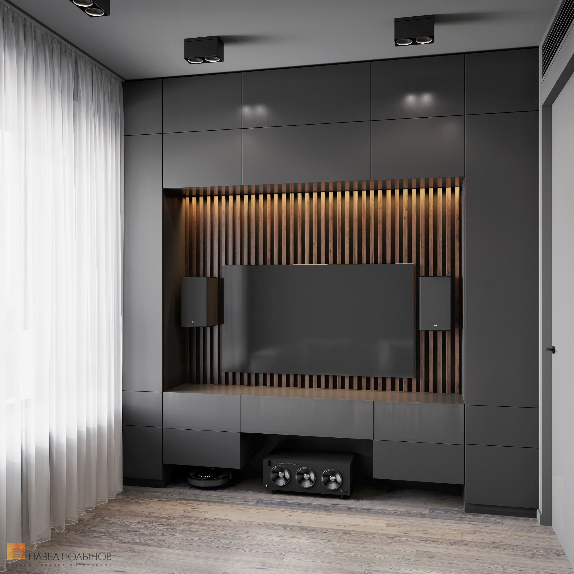 Фото дизайн интерьера гостиной из проекта «Интерьер квартиры в современном стиле, ЖК «Символ», 64 кв.м.»