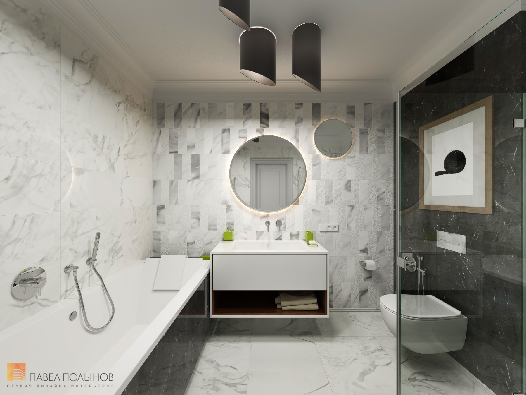 Фото интерьер ванной комнаты из проекта «Интерьер квартиры в стиле неоклассики, ЖК «Парадный квартал», 190 кв.м.»