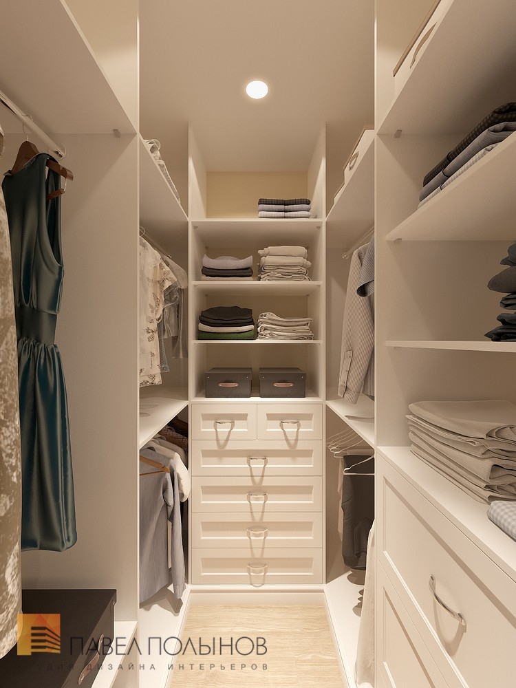 Фото интерьер гардеробной комнаты из проекта «Квартира в стиле неоклассика, ЖК «До Ре Ми», 100 кв.м.»