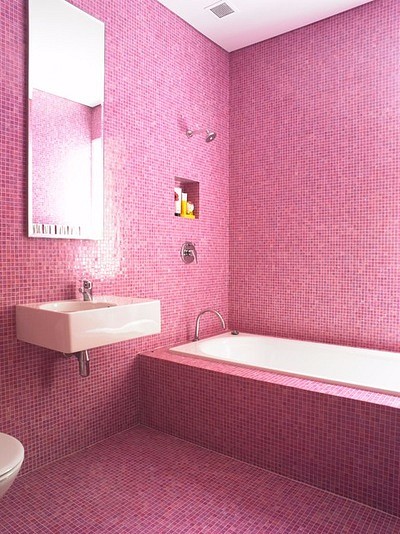 Как оформить интерьер ванной комнаты в один цвет