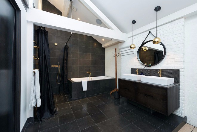 Чорний колір в інтер'єрі ванної кімнати