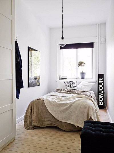 Как сделать маленькую спальню визуально больше